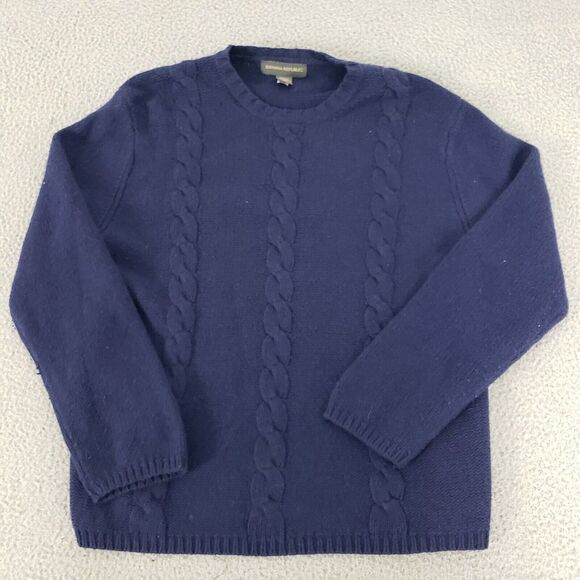 Banana Republic Sweater Womens Extra Large Blue Cable Knit XL Cashmere Wool - Picture 2 of 12